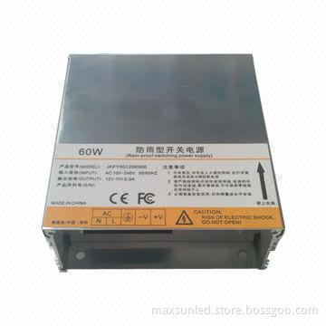 60W Waterproof LED Power Supplies, 12V, IP67 Level